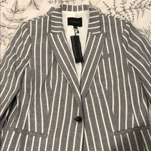 NWT blue and white stripped fitted blazer